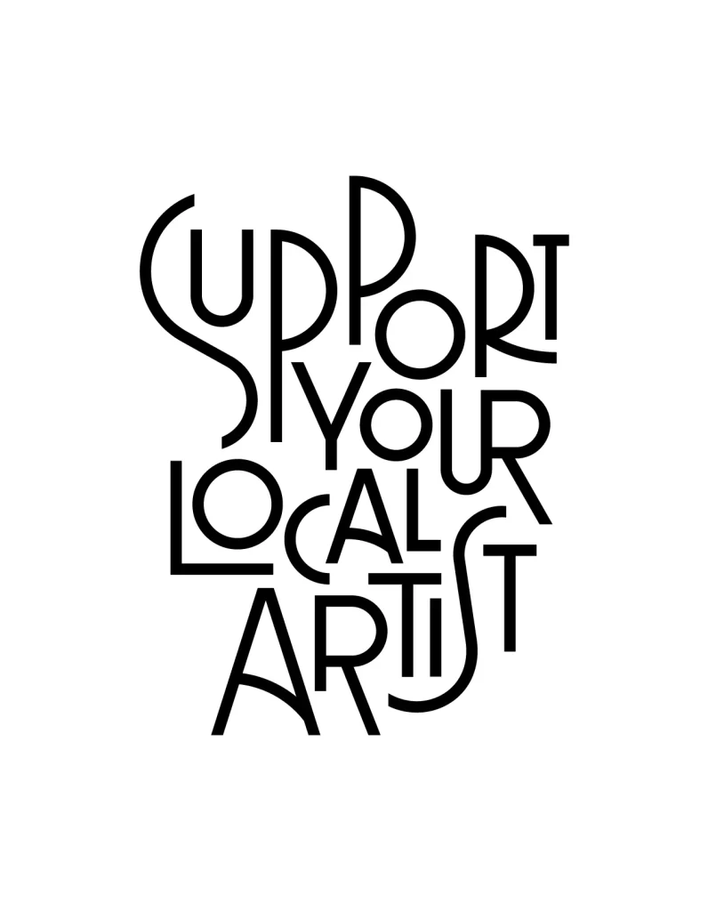 Stylized Artistic Black Textured Lettering Typography Design