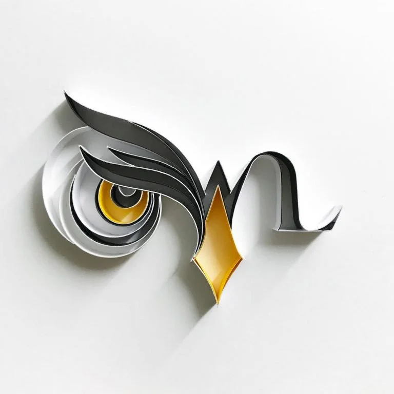 Stylized Black White Gradient Yellow Typography Design