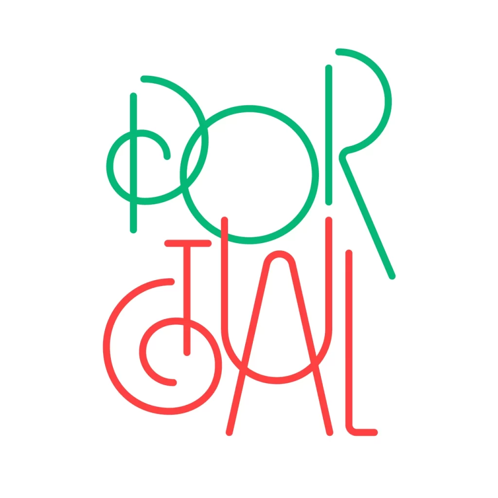Stylized Interlocking Modern Vibrant Green Red Typography Design