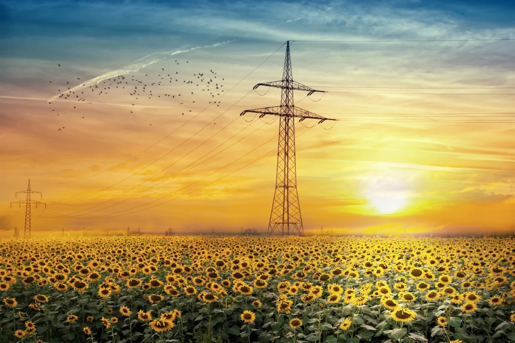 Sunflower Yellow Green Blue warm Orange