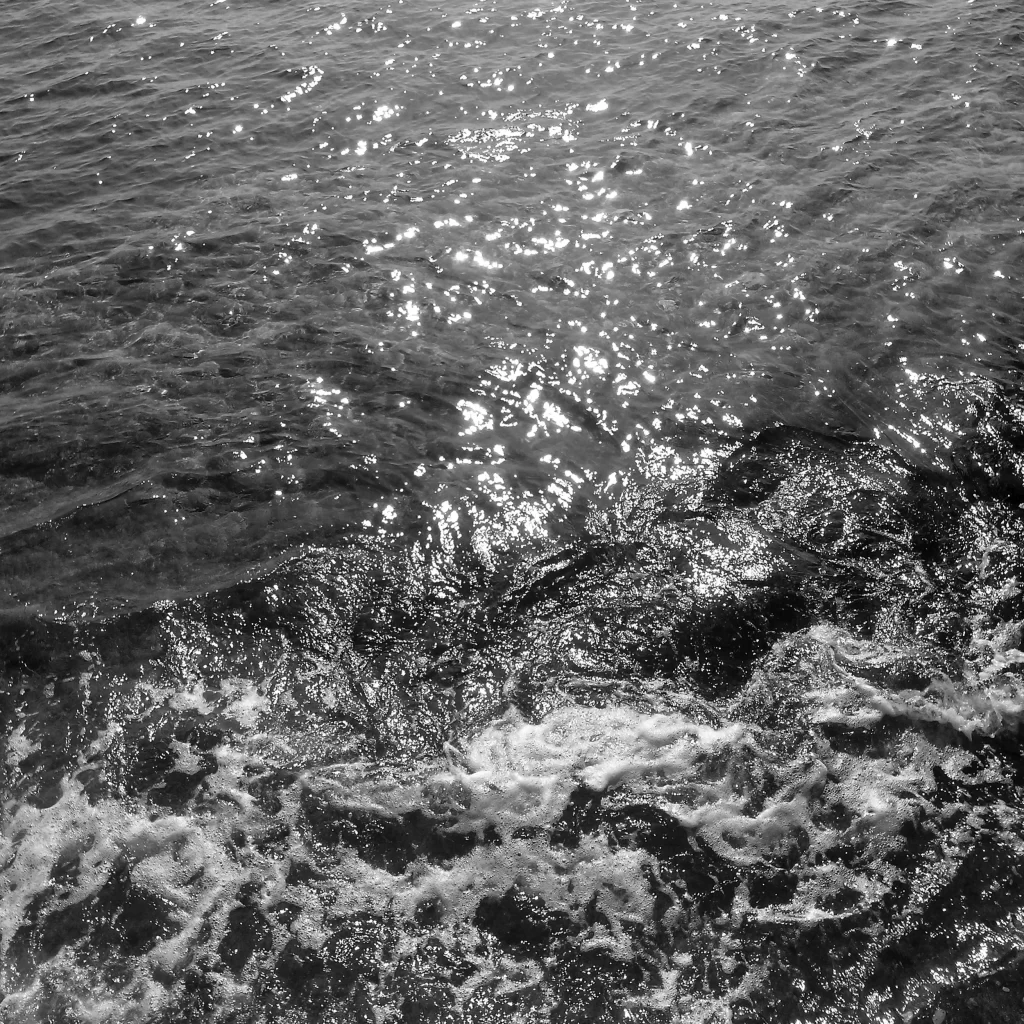 Sunlight Reflection Water Surface Ripples Foam