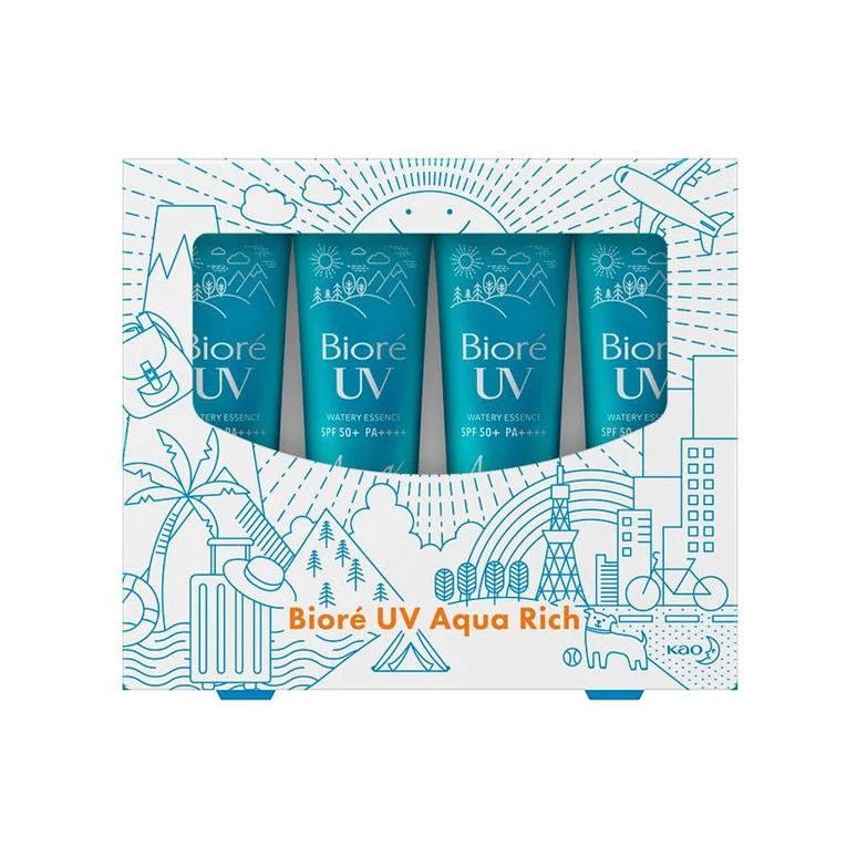 Sunscreen Packaging Aqua Blue Travel Adventure Design