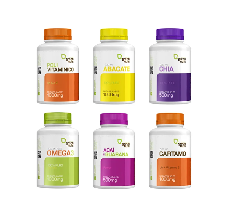 Supplement Bottles Colorful Capsule Design