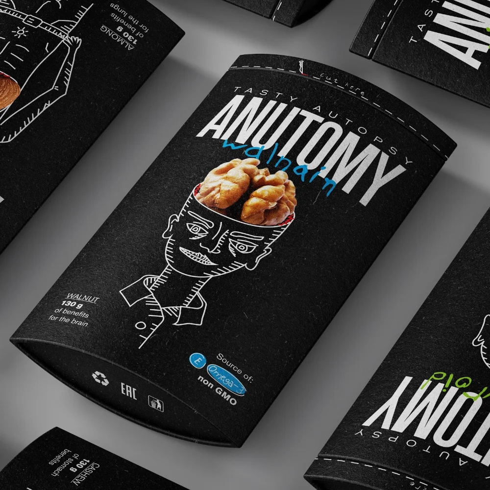 Tasty Autopsy Walnut Chocolate Brain Black White Blue