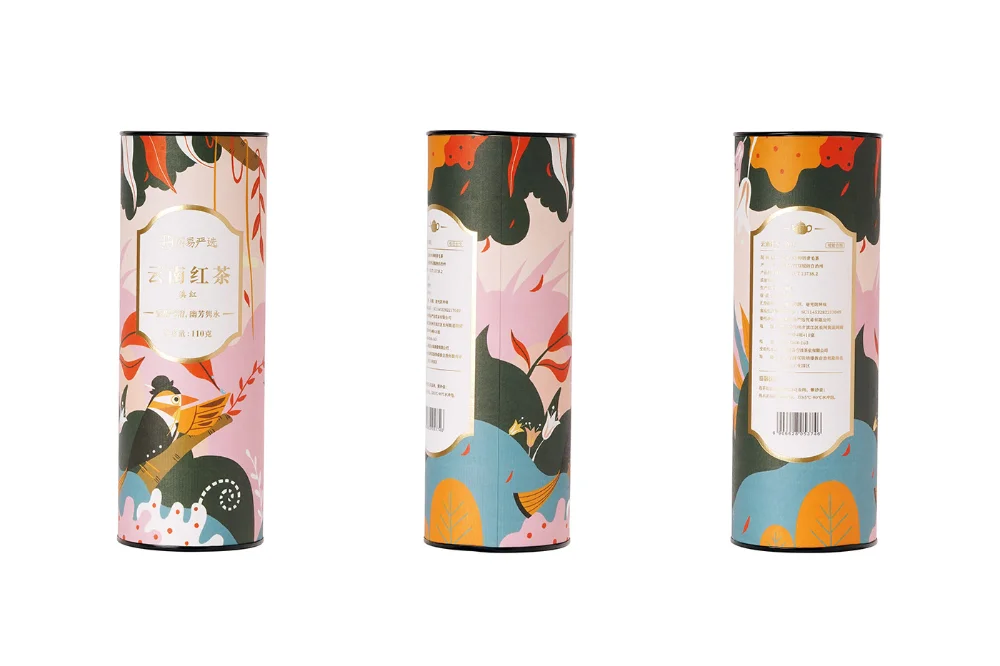 Tea Canister Colorful Illustration Nature Design