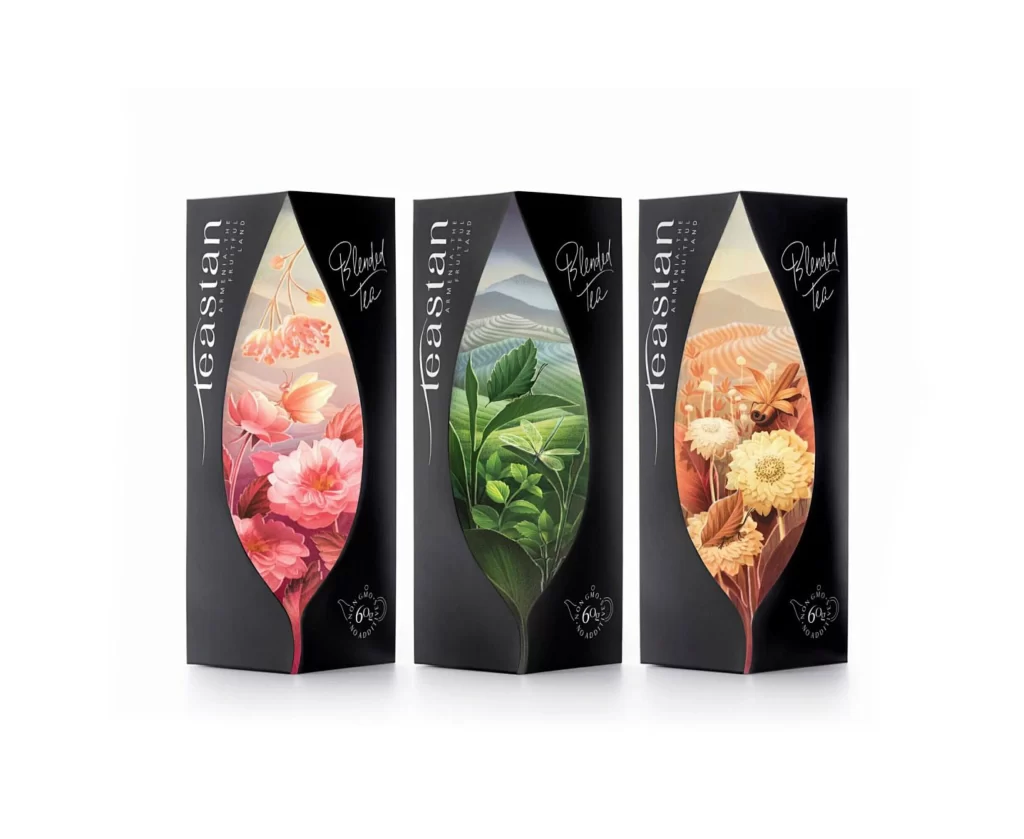 Tea Packaging Blended Tea Floral Design
