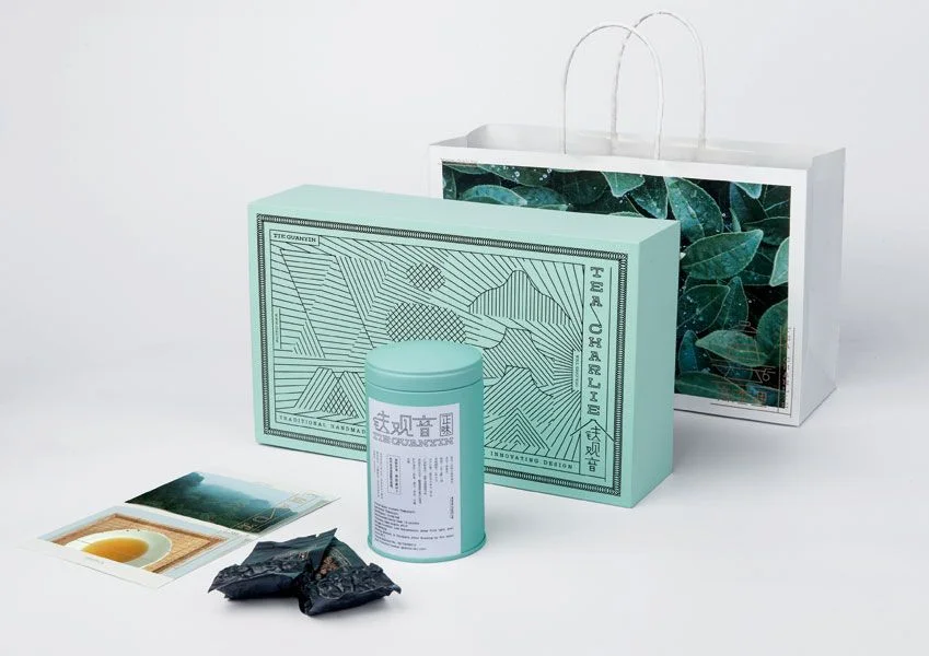 Tea Packaging Mint Green Geometric Minimalist Design