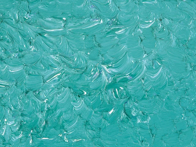 Teal Impasto Oil Painting Texture Swirling Brushstrokes