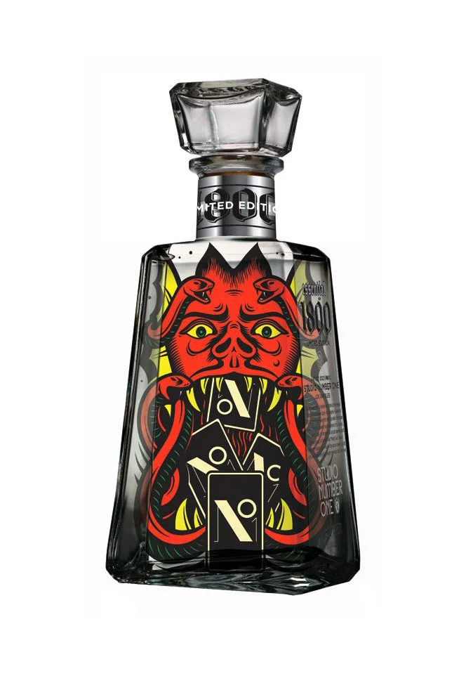 Tequila Bottle Red Black Artistic Limited Edition Design