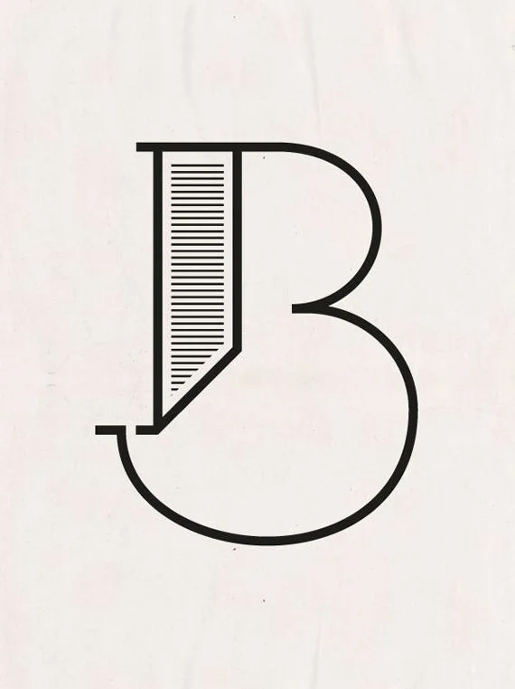 Letter B Black Minimalist Typography Design