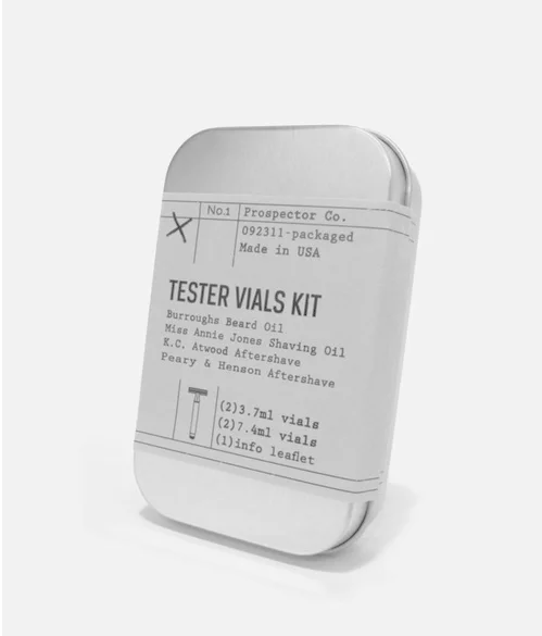 Tester Vials Kit Minimalist White Metal Design