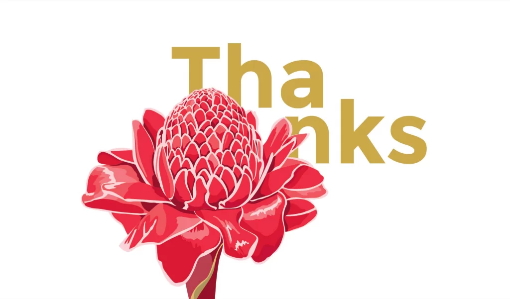 Thanks Flower Red Gold
