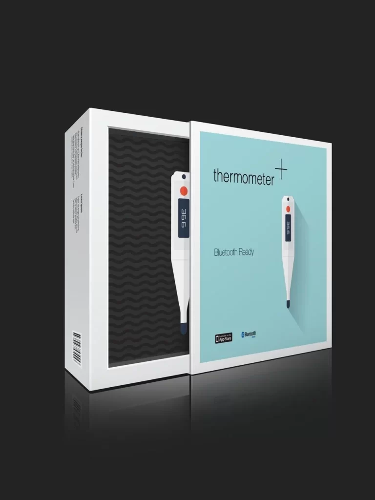 Thermometer Bluetooth Ready Digital White Blue Modern Design