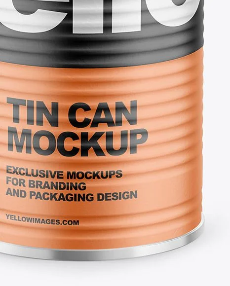Tin Can Mockup Branding Packaging Design YellowImages