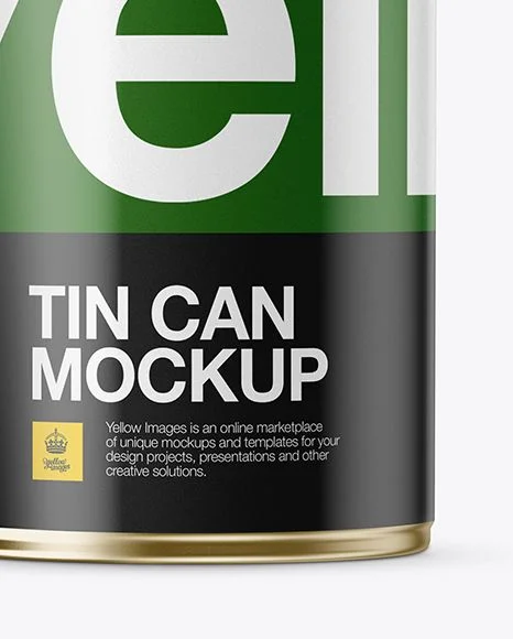 Tin Can Mockup Yellow Images Design Template