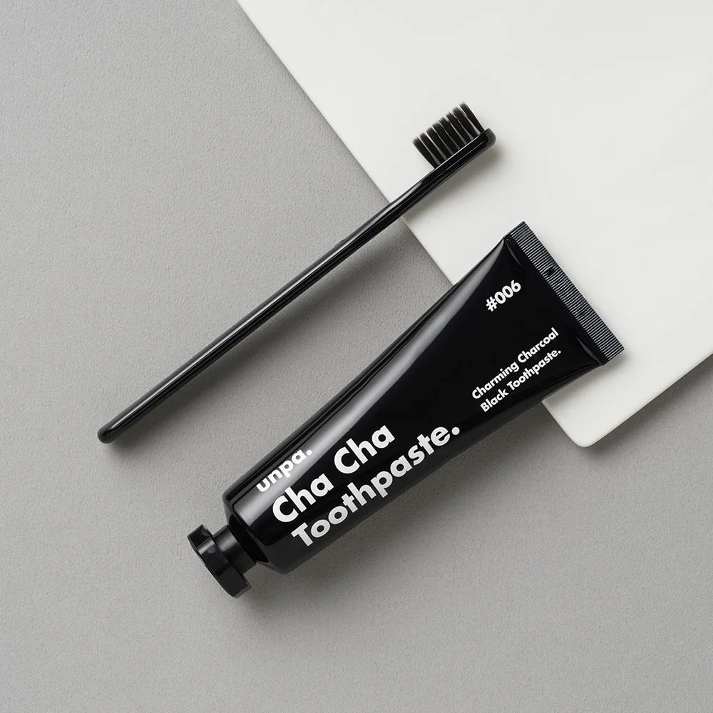Toothpaste Black Charcoal Modern Minimalist Design