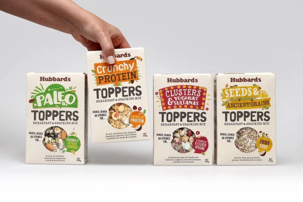 Toppers Breakfast Snacking Mix Colorful Illustration Typography