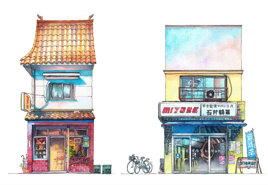 Traditional Building Modern Storefront Bicycle Signage Architecture Mateusz Urbanowicz