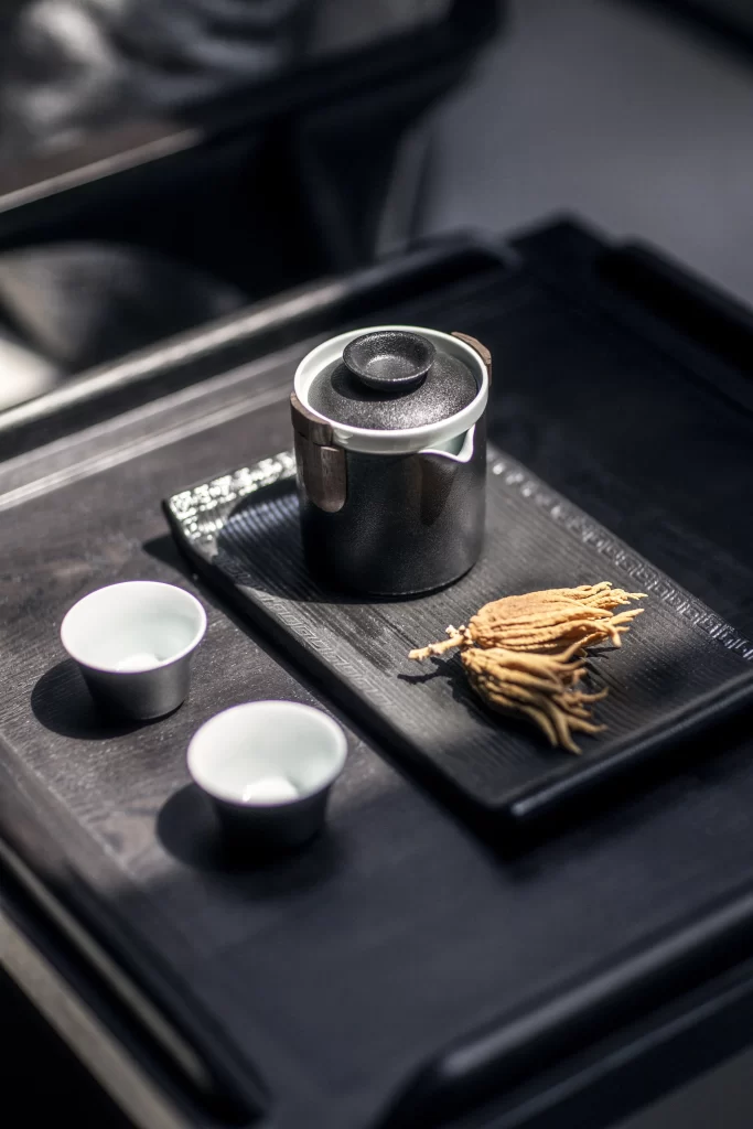 Traditional Japanese Tea Ceremony Black Wood Simple Elegance