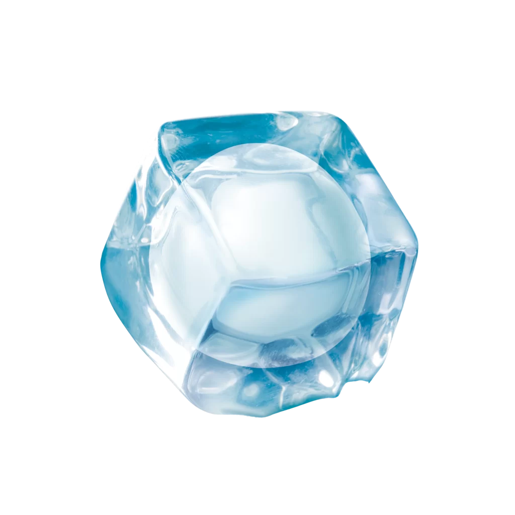 Translucent Light Blue Ice Cube with Rounded Edges
