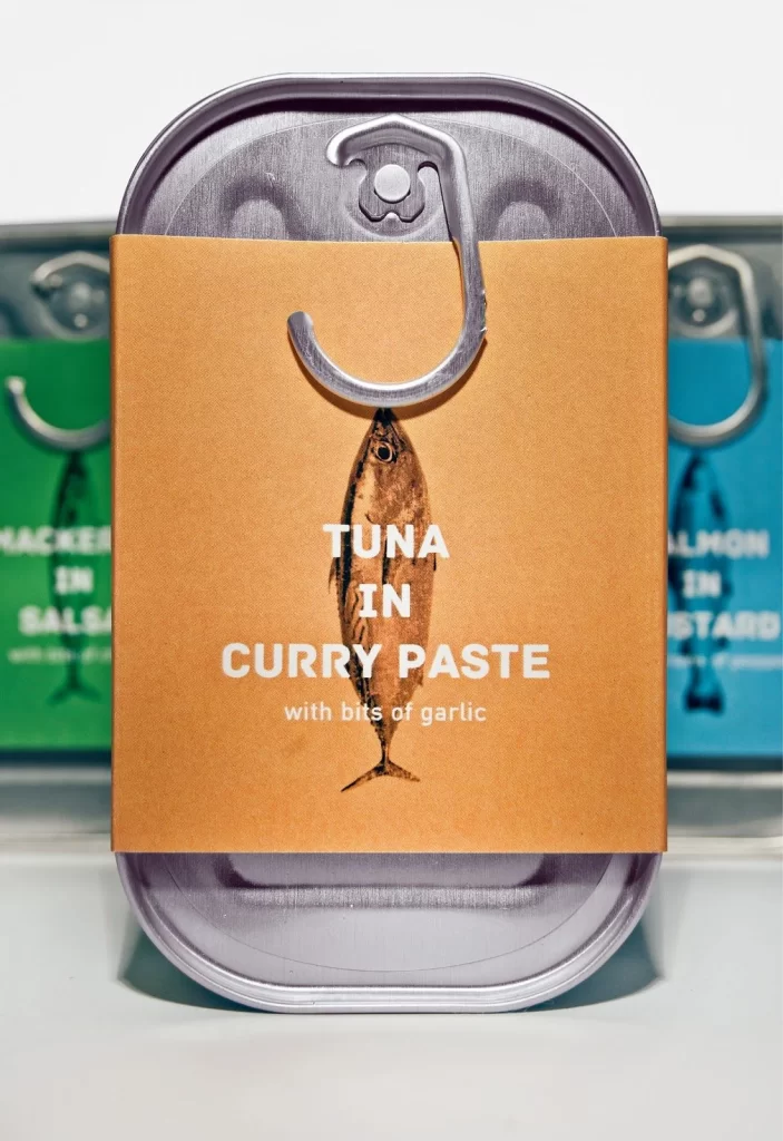 Tuna Curry Paste Garlic Fish Can Orange White