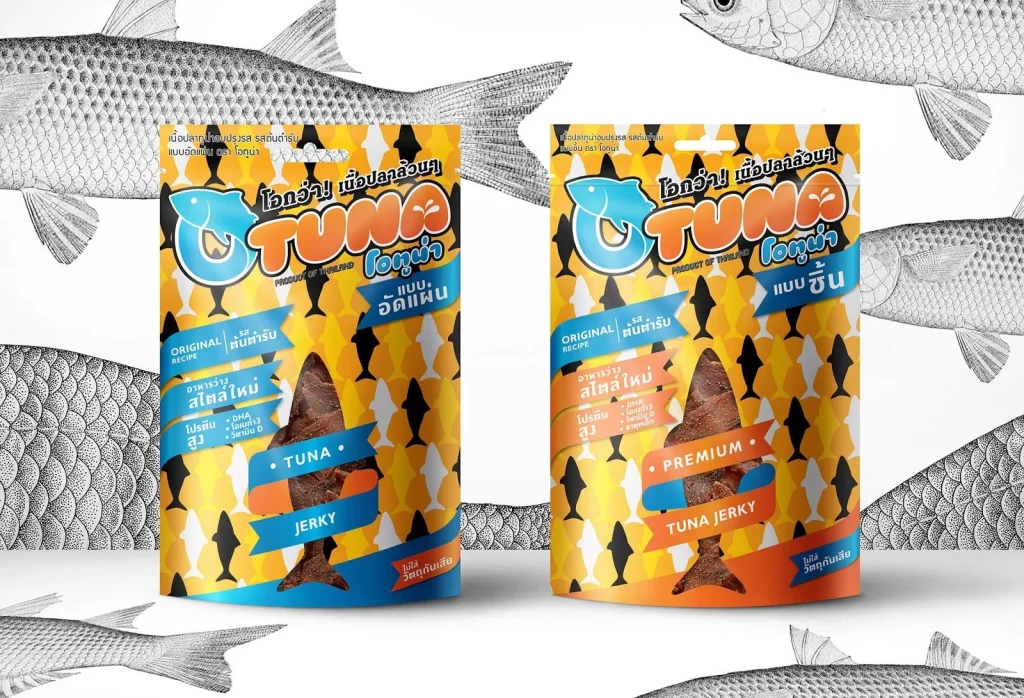 Tuna Jerky Colorful Fish Pattern Thai
