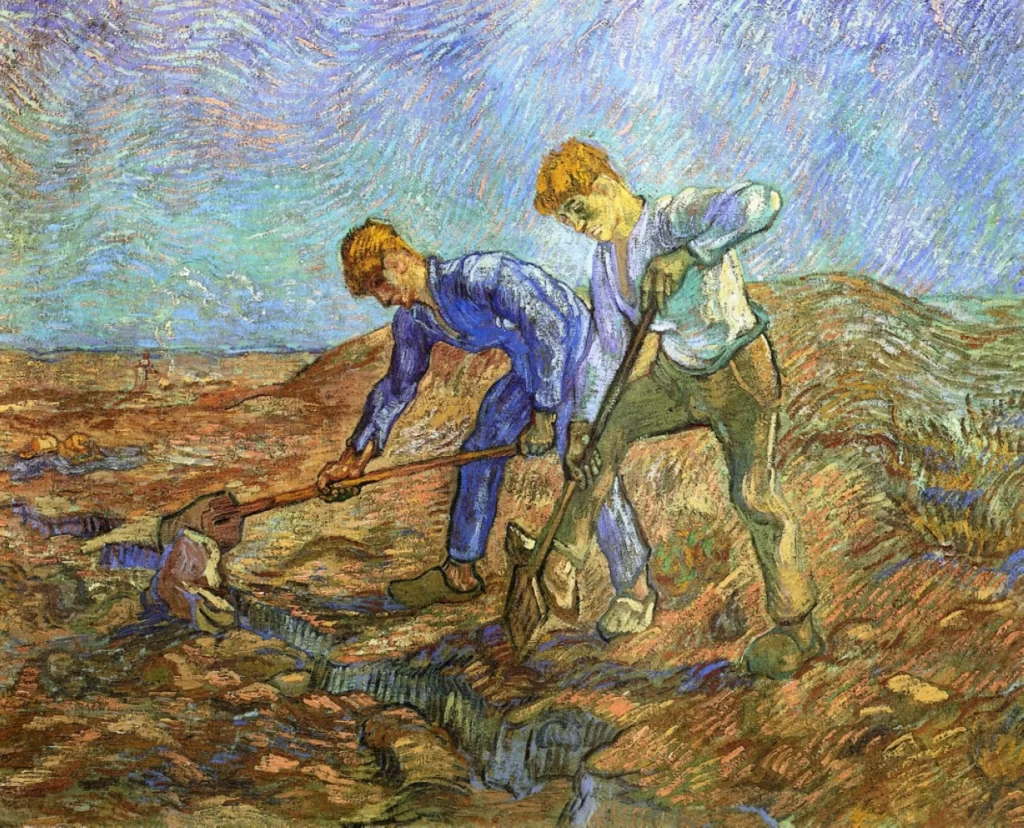 Two Peasants Diging Van Gogh