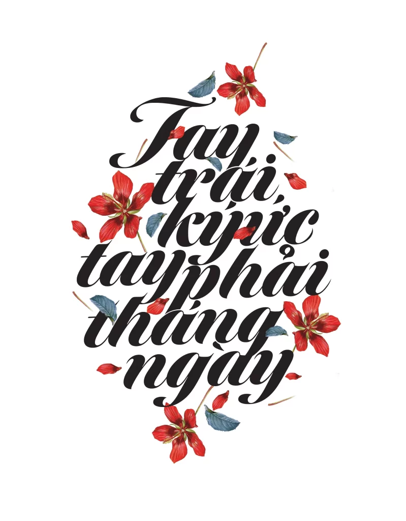 Typography Floral Vietnamese Artistic Design