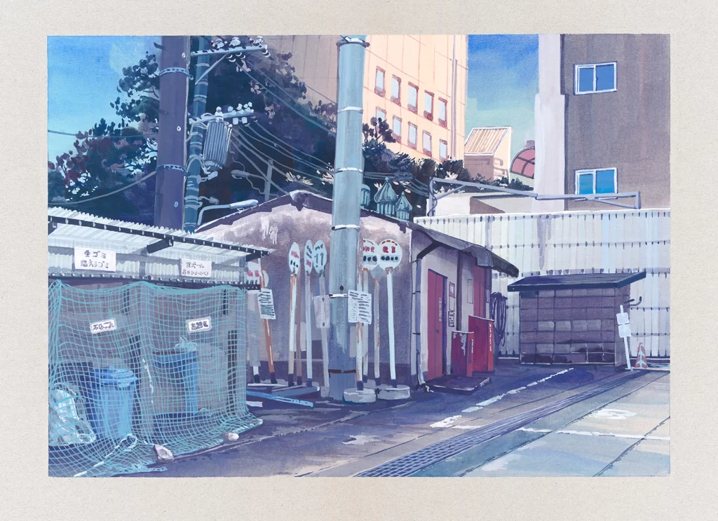 Urban Alleyway Construction Signs Buildings Blue Sky Mateusz Urbanowicz
