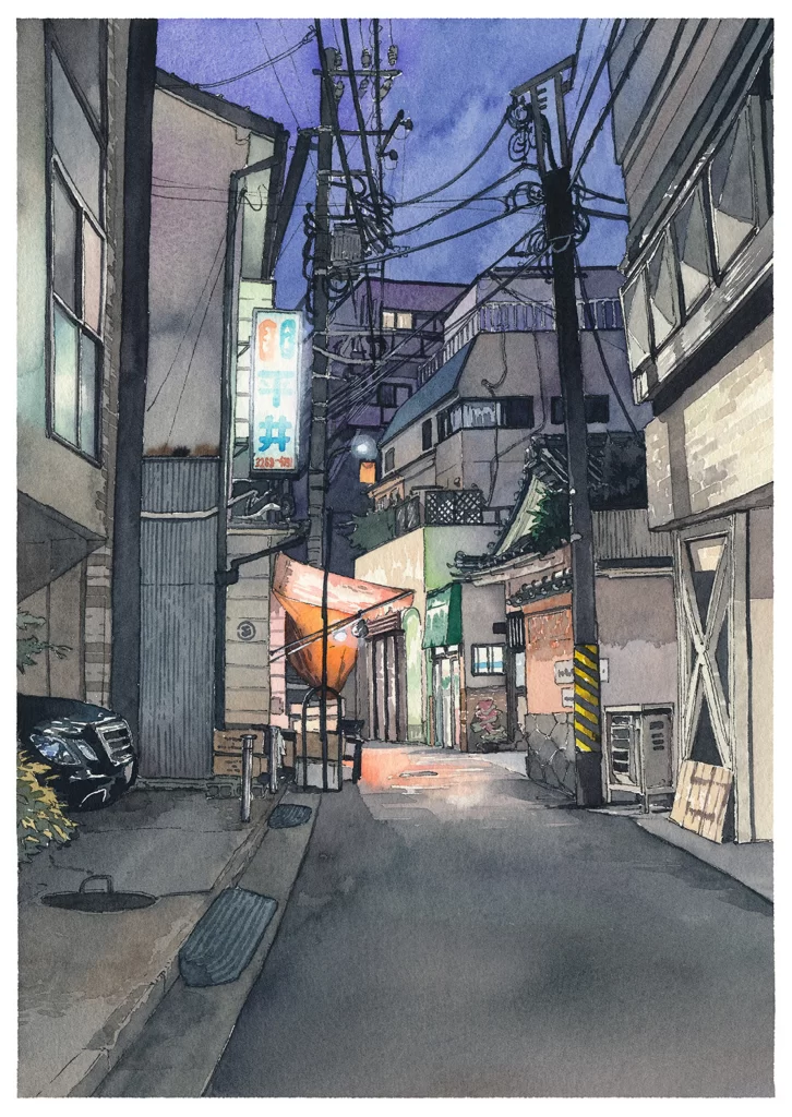 Urban Alleyway Evening Lights Architecture Mateusz Urbanowicz