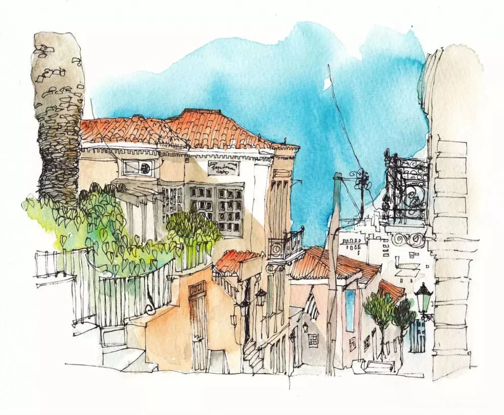 Urban Sketch Architecture Building Street