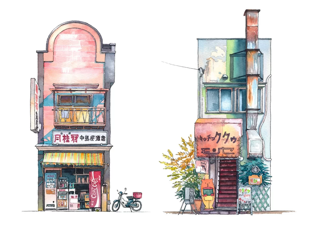 Urban Street Scene Storefronts Architecture Colorful Buildings Everyday Life Mateusz Urbanowicz