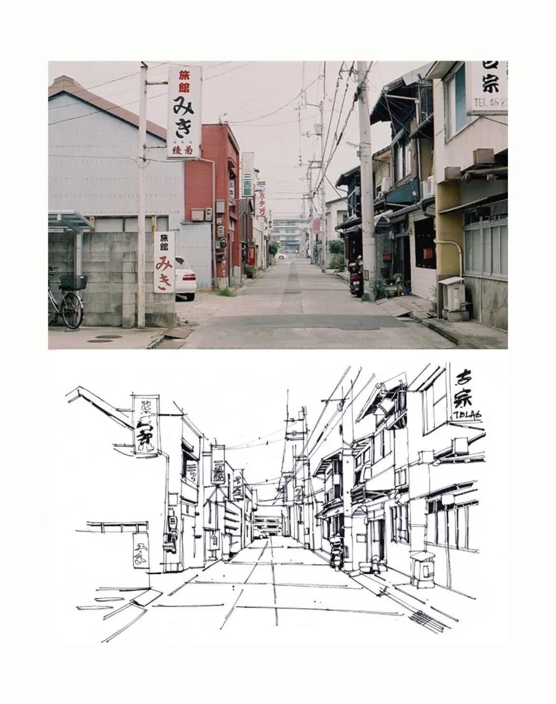 Urban Street Sketch Perspective Architecture Mateusz Urbanowicz