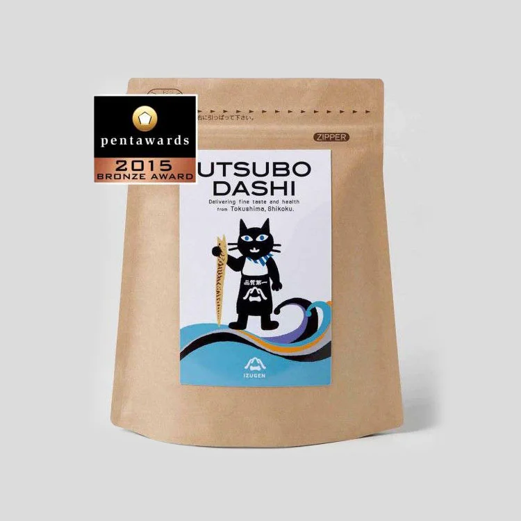Utsubo Dashi Cat Food Fish Blue Illustration
