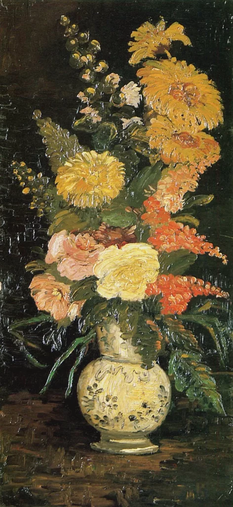 Vase with Asters Salvia and Other Flowers Van Gogh
