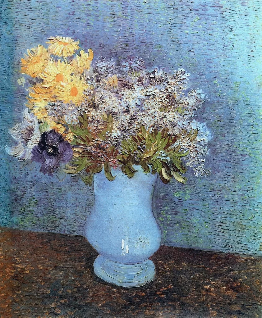 Vase with Flieder Margerites und Anemones Van Gogh