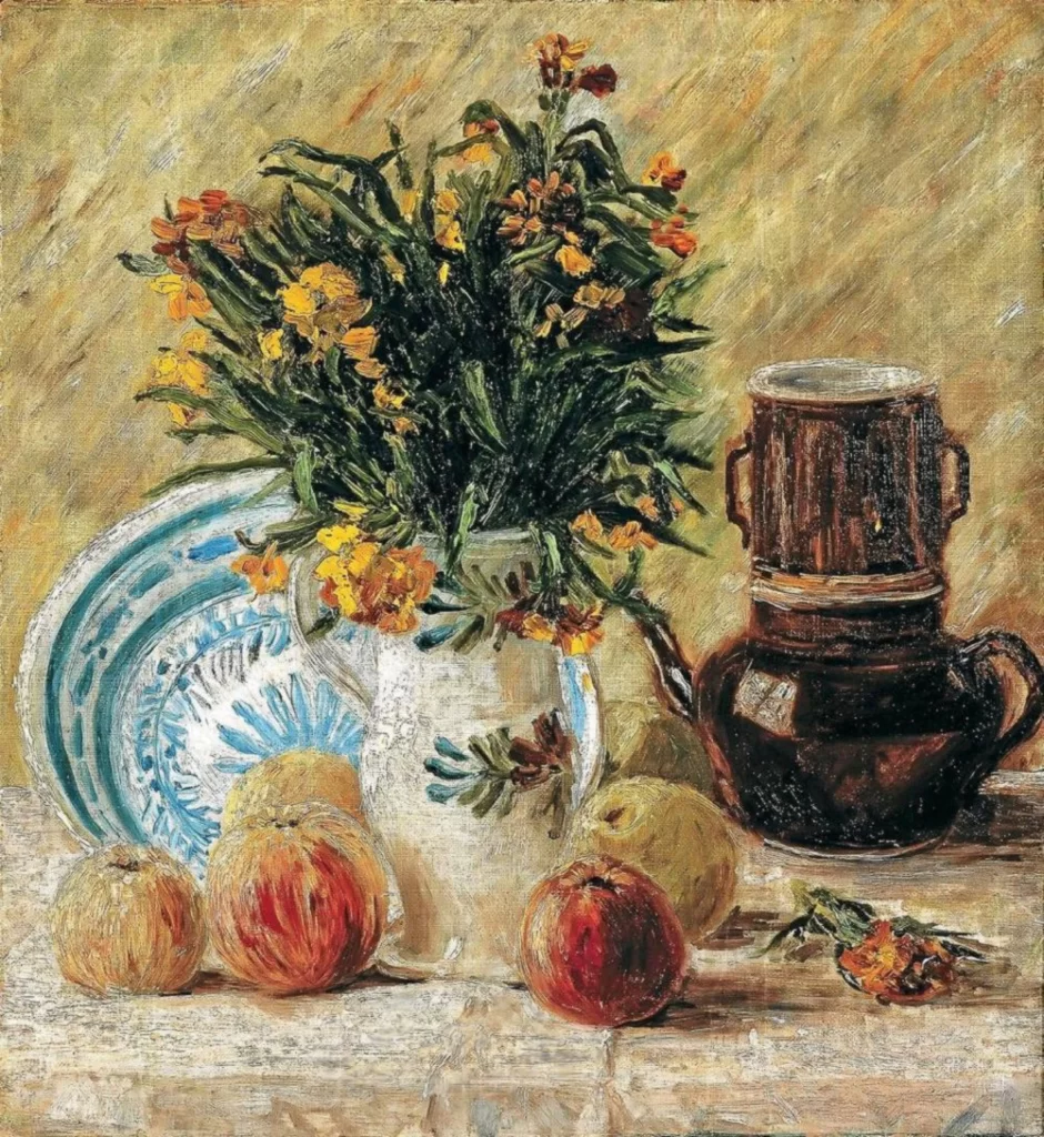 Vase with Flowers Coffeepot and Fruit Van Gogh