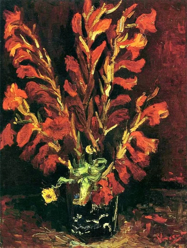 Vase with Gladioli Van Gogh