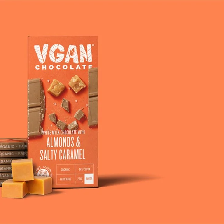 Vegan Chocolate Almonds Caramel Orange Organic Design