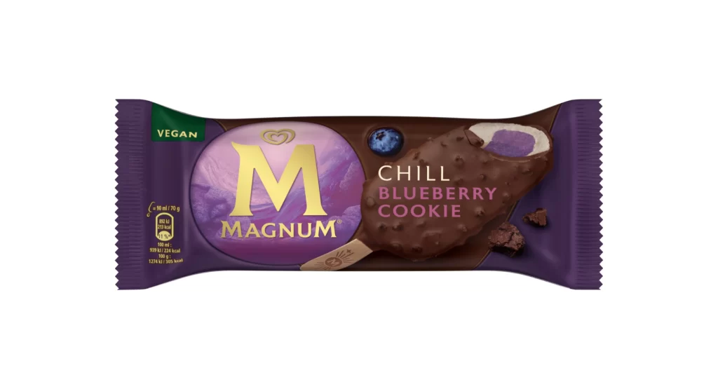Vegan Magnum Ice Cream Blueberry Cookie