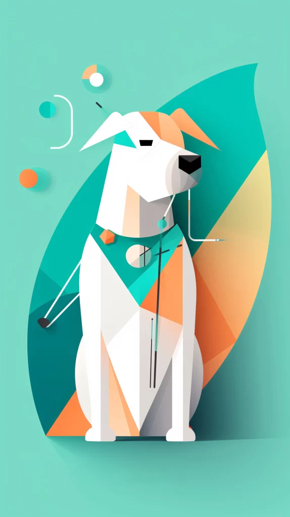 Veterinarian Teal Orange Geometric Modern