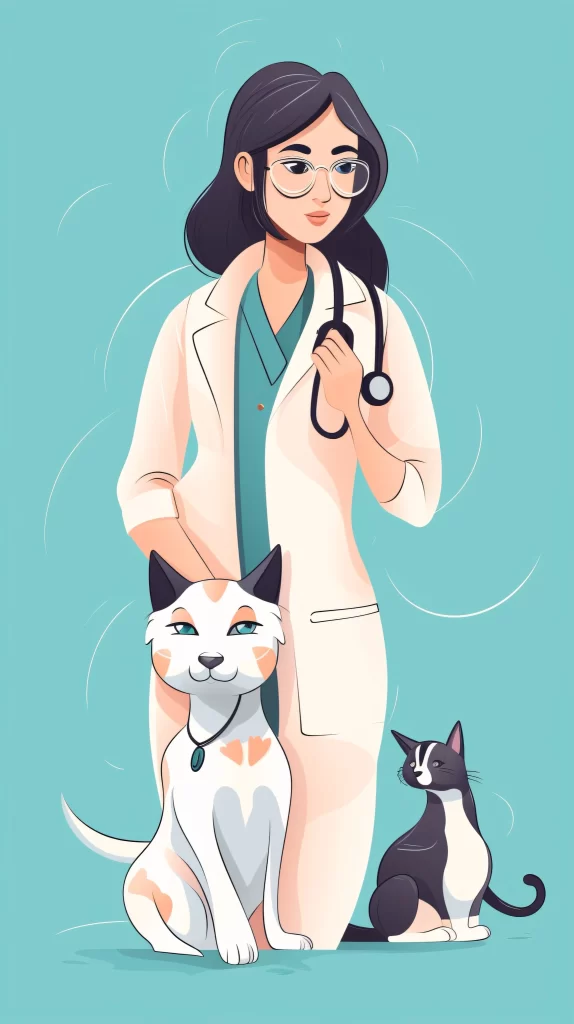 Veterinarian White Blue Stethoscope Vector Illustration