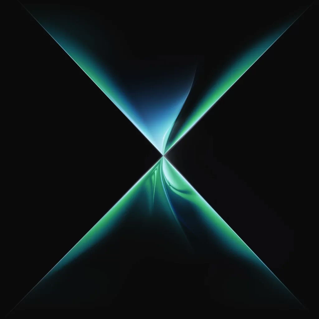 Vibrant Green and Blue Light Streaks Diagonal