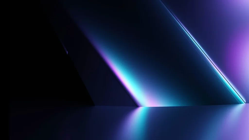 Vibrant Neon Blue Purple Diagonal Reflection