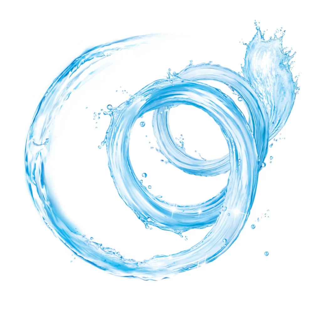 Water Spiral Splash Blue Fluid