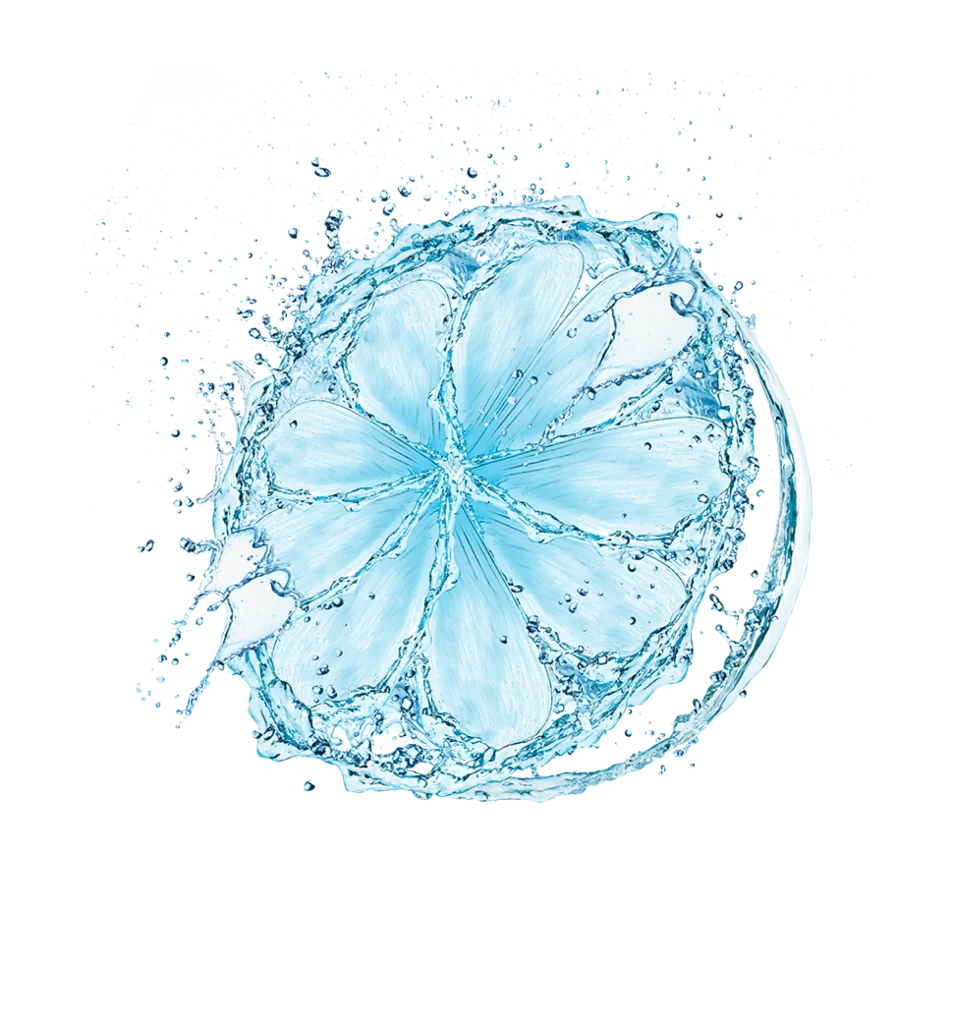 Water Splash Blue Flower Artistic Abstract