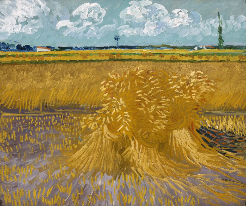 Wheat Field with Sheaves Van Gogh