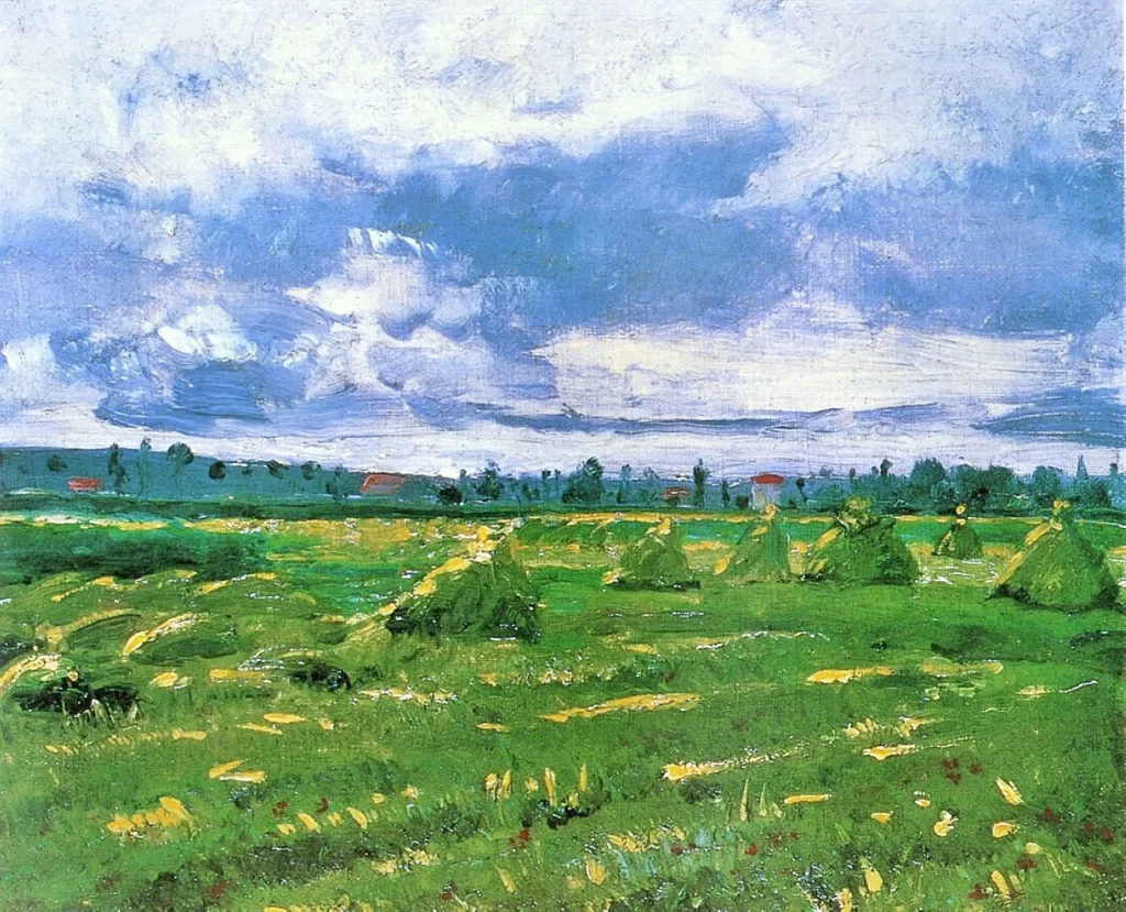 Wheat Fields with Stacks Van Gogh