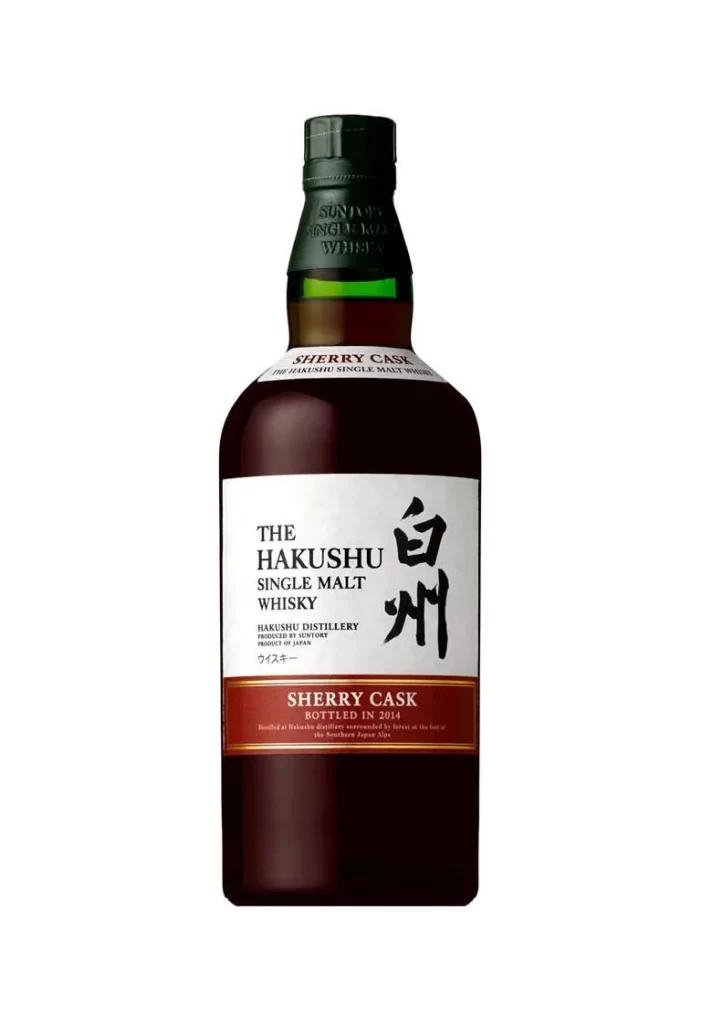 Whisky Bottle Dark Green Red Japanese Minimalist Label Design