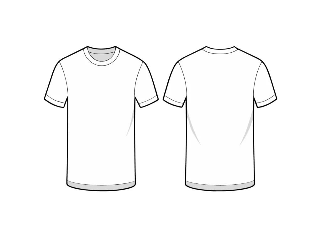 White Crew Neck T-Shirt Front Back Template